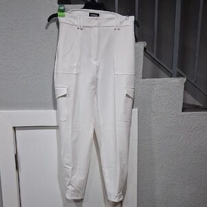 EXPRESS, Chic White Cargo Pants
